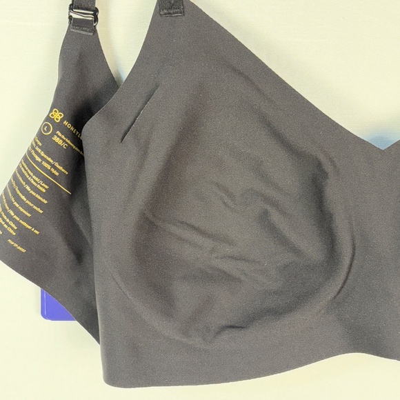 NWT HoneyLove Womens Silhouette Wireless Bonded Support Bra Sz L 38 B/C Black - Picture 8 of 13